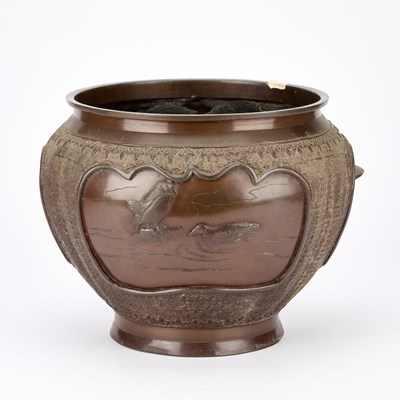 Lot A JAPANESE BRONZE JARDINIÈRE, MEIJI PERIOD