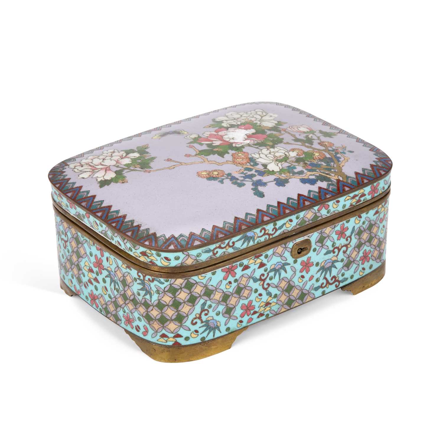 Lot A LARGE JAPANESE CLOISONNÉ BOX AND COVER, MEIJI PERIOD
