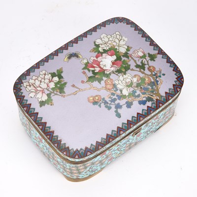 Lot A LARGE JAPANESE CLOISONNÉ BOX AND COVER, MEIJI PERIOD