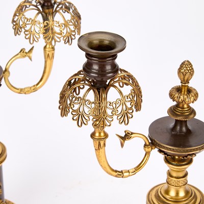 Lot A PAIR OF FRENCH GILT-BRONZE CANDLEABRA, 19TH CENTURY