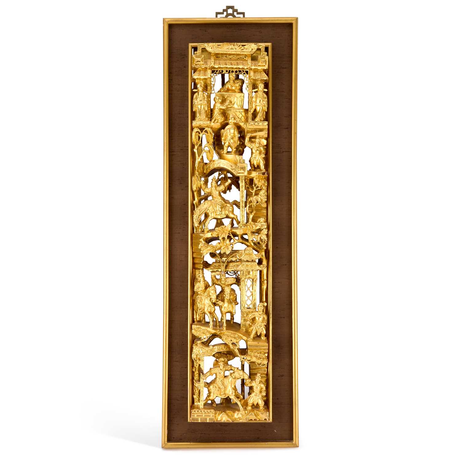 Lot A CHINESE GILT-WOOD CARVED PANEL, 19TH CENTURY