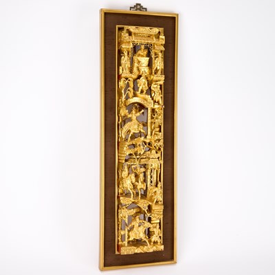 Lot A CHINESE GILT-WOOD CARVED PANEL, 19TH CENTURY