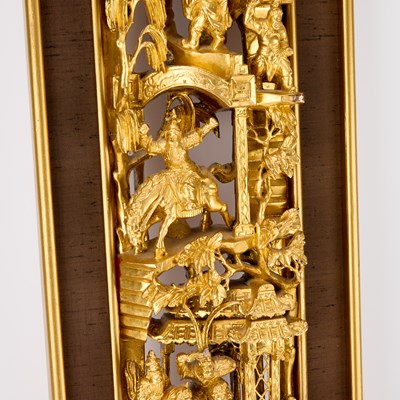 Lot A CHINESE GILT-WOOD CARVED PANEL, 19TH CENTURY