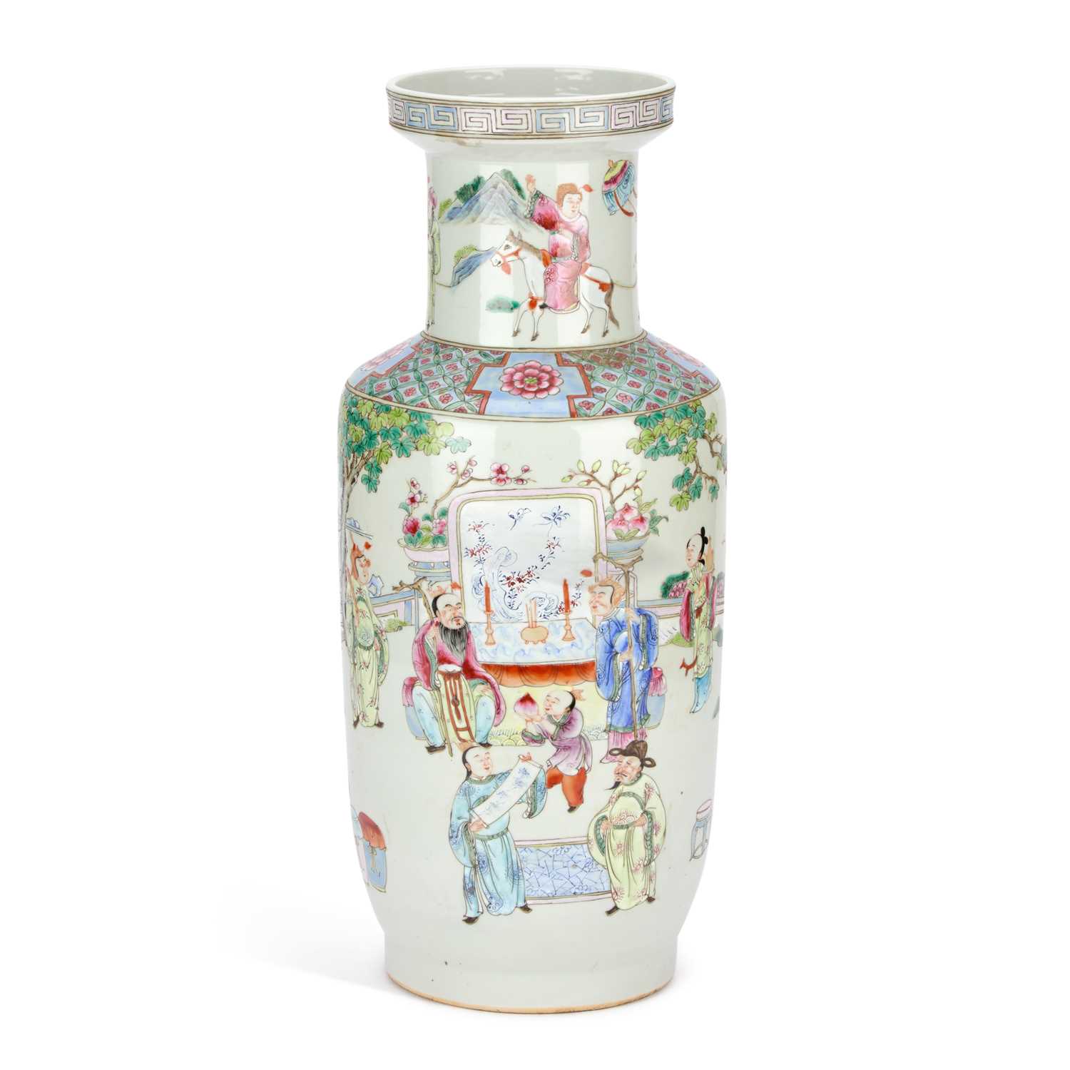 Lot A CHINESE FAMILLE ROSE VASE AND COVER, 19TH CENTURY