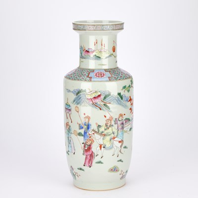 Lot A CHINESE FAMILLE ROSE VASE AND COVER, 19TH CENTURY