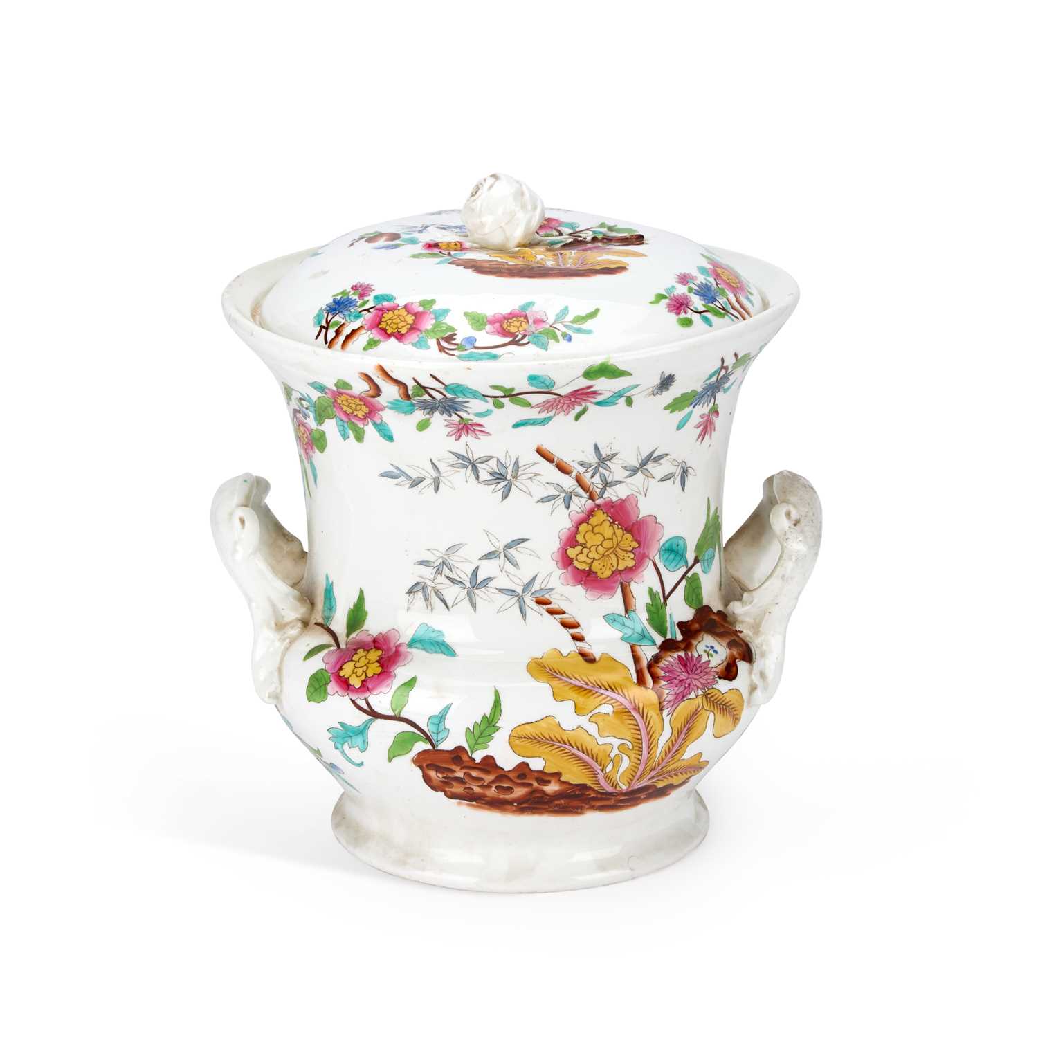 Lot A 19TH CENTURY ENGLISH VASE AND COVER