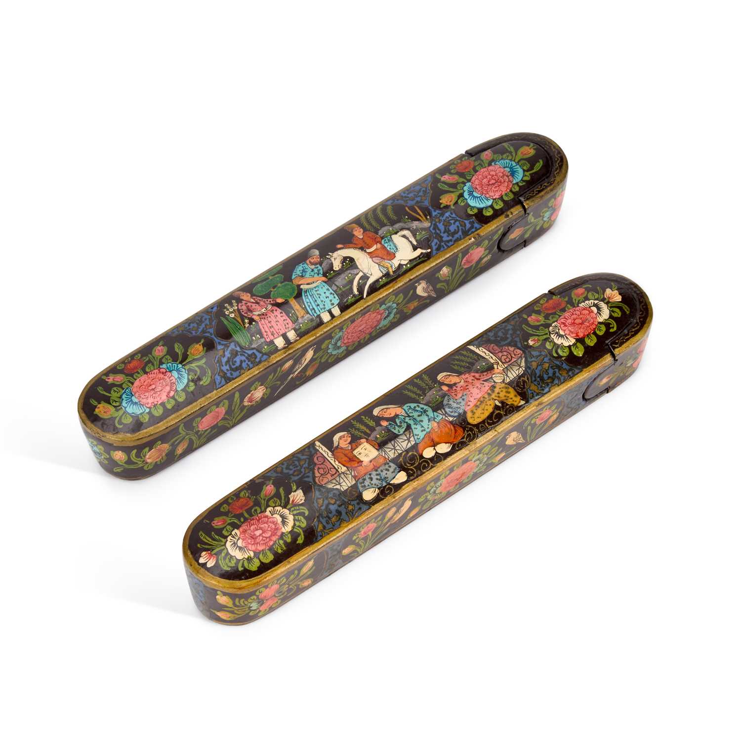 Lot A PAIR OF PERSIAN PEN CASES, C.1900