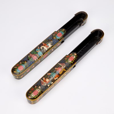 Lot A PAIR OF PERSIAN PEN CASES, C.1900