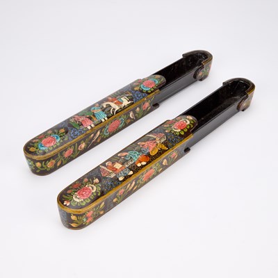 Lot A PAIR OF PERSIAN PEN CASES, C.1900