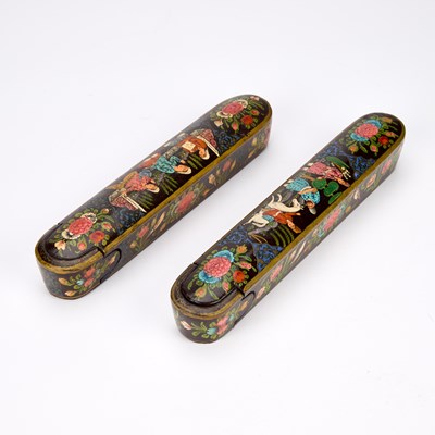 Lot A PAIR OF PERSIAN PEN CASES, C.1900