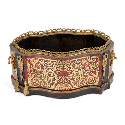 Lot 983 - A 19TH CENTURY TORTOISESHELL, BRASS AND GILT-METAL MOUNTED 'BOULLE' JARDINIÈRE