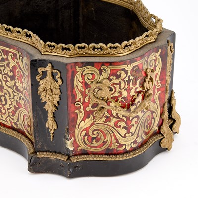Lot A 19TH CENTURY TORTOISESHELL, BRASS AND GILT-METAL MOUNTED 'BOULLE' JARDINIÈRE