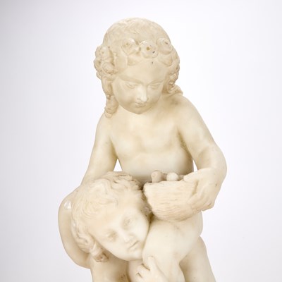Lot AN ITALIAN MARBLE FIGURE GROUP, 19TH CENTURY