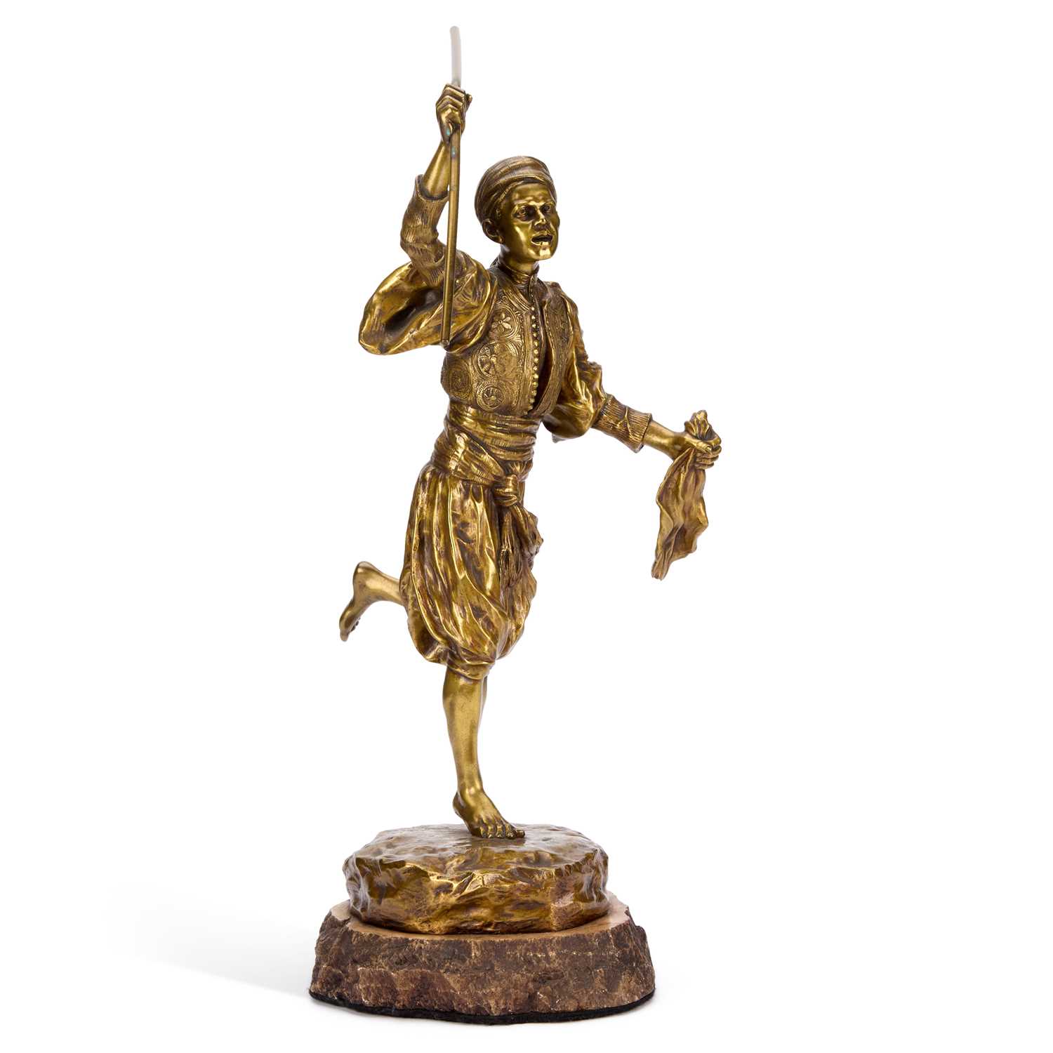Lot AN AUSTRIAN BRONZE FIGURE OF AN ARAB, T.CURTS, C.1900