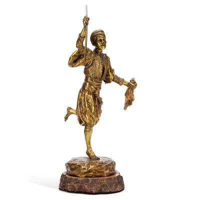 Lot 847 - AN AUSTRIAN BRONZE FIGURE OF AN ARAB, T.CURTS, C.1900