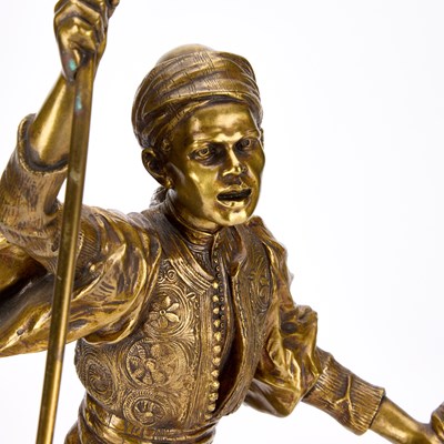 Lot AN AUSTRIAN BRONZE FIGURE OF AN ARAB, T.CURTS, C.1900