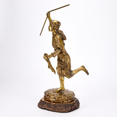 Lot AN AUSTRIAN BRONZE FIGURE OF AN ARAB, T.CURTS, C.1900