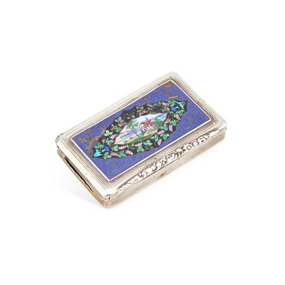 Lot 300 - A 19TH CENTURY AUSTRIAN SILVER AND ENAMEL SNUFF BOX
