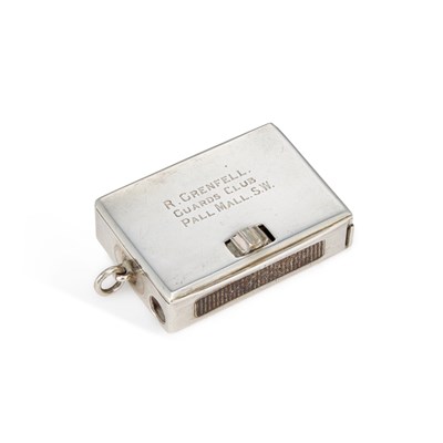 Lot 347 - AN EDWARDIAN SILVER COMBINATION VESTA CASE AND TAPER HOLDER