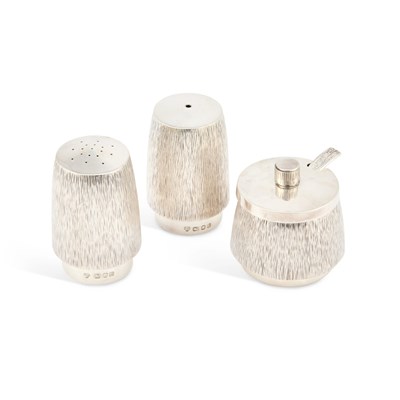 Lot 332 - AN ELIZABETH II SILVER CONDIMENT SET