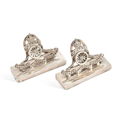 Lot 394 - A PAIR OF GEORGE V SILVER MENU HOLDERS