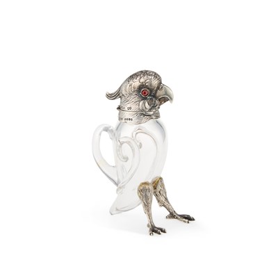 Lot 442 - A FINE VICTORIAN SILVER-MOUNTED NOVELTY LIQUEUR JUG