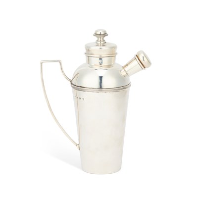 Lot 420 - AN ART DECO SILVER COCKTAIL SHAKER