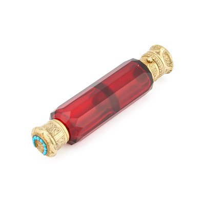 Lot 192 - A VICTORIAN DOUBLE-ENDED SCENT BOTTLE