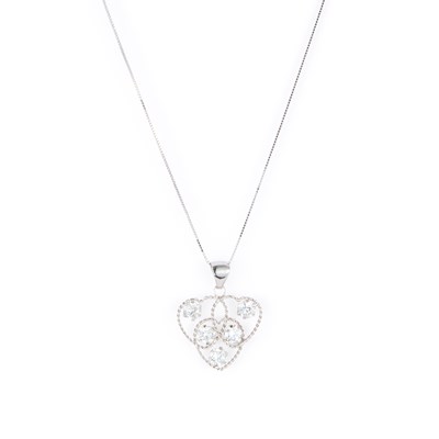 Lot 730 - A WHITE CUBIC ZIRCONIA PENDANT