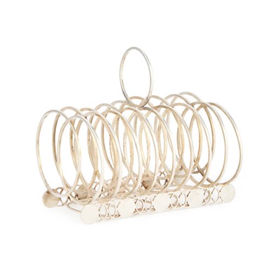 Lot 396 - AN ELIZABETH II SILVER NINE-BAR TOAST RACK