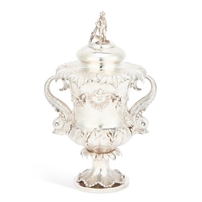 Lot 466 - A WILLIAM IV SILVER TWO-HANDLED CUP AND COVER