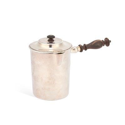 Lot 301 - A FRENCH SILVER CHOCOLATE POT OR WARMING JUG