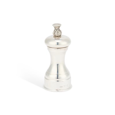 Lot 380 - AN ELIZABETH II SILVER PEPPER MILL