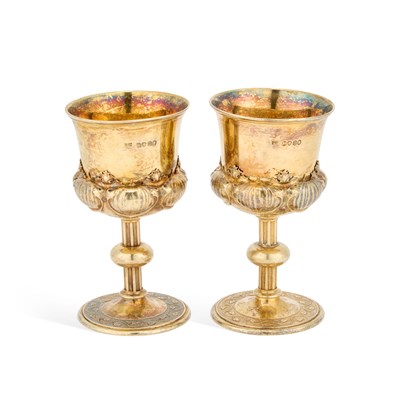 Lot 461 - A PAIR OF WILLIAM IV SILVER-GILT GOBLETS