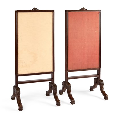 Lot 1008 - A PAIR OF REGENCY MAHOGANY SCREENS