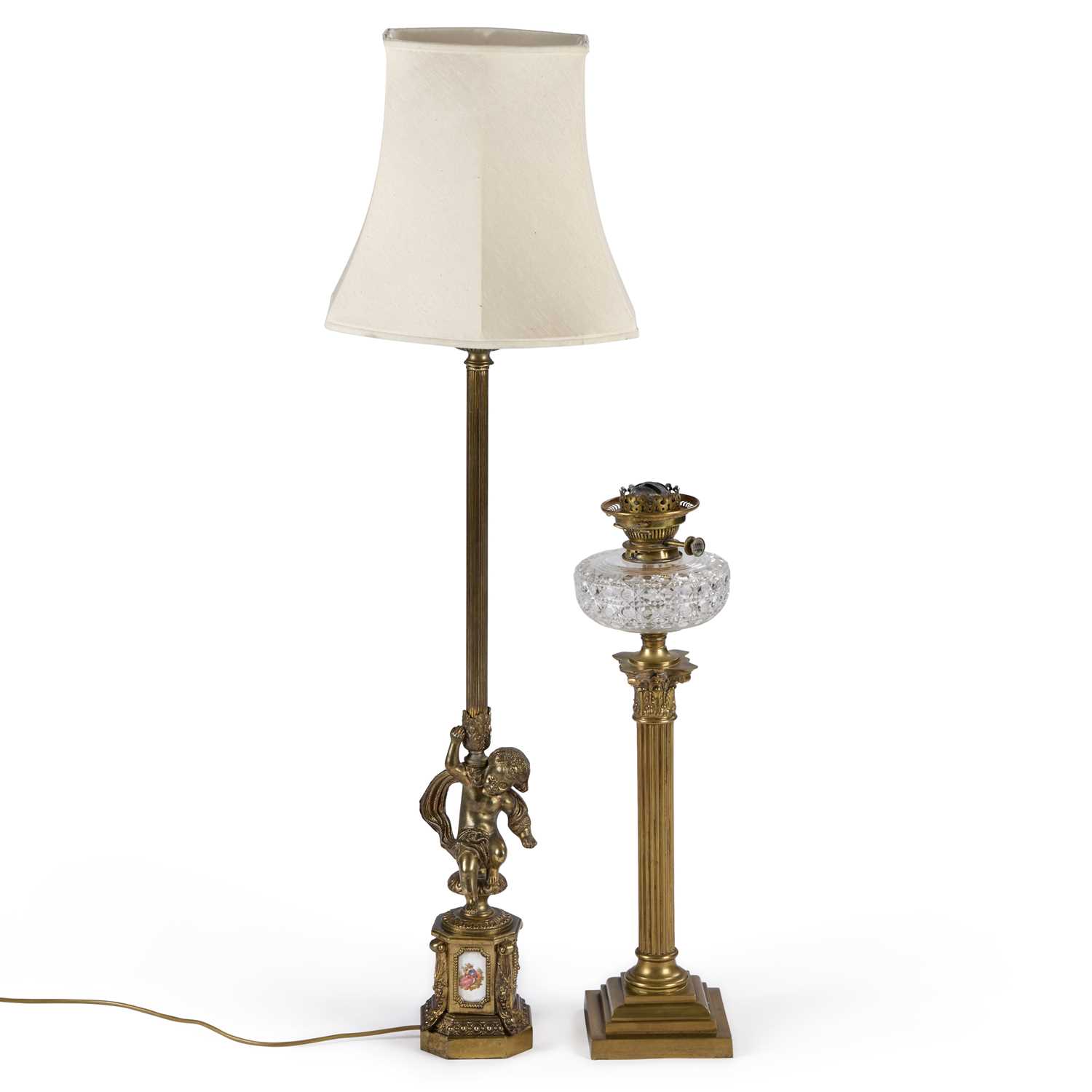 Lot A CONTINENTAL BRASS FIGURAL TABLE LAMP