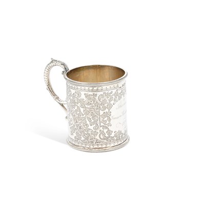 Lot 452 - A VICTORIAN SILVER CHRISTENING MUG