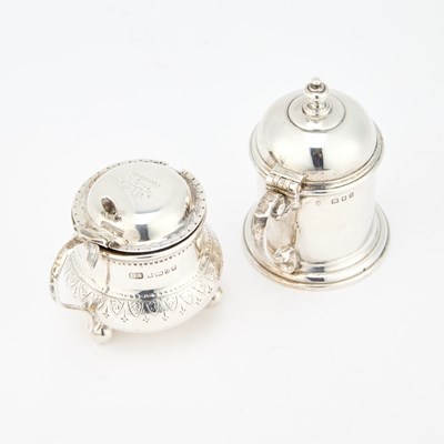 Lot TWO SILVER MUSTARD POTS