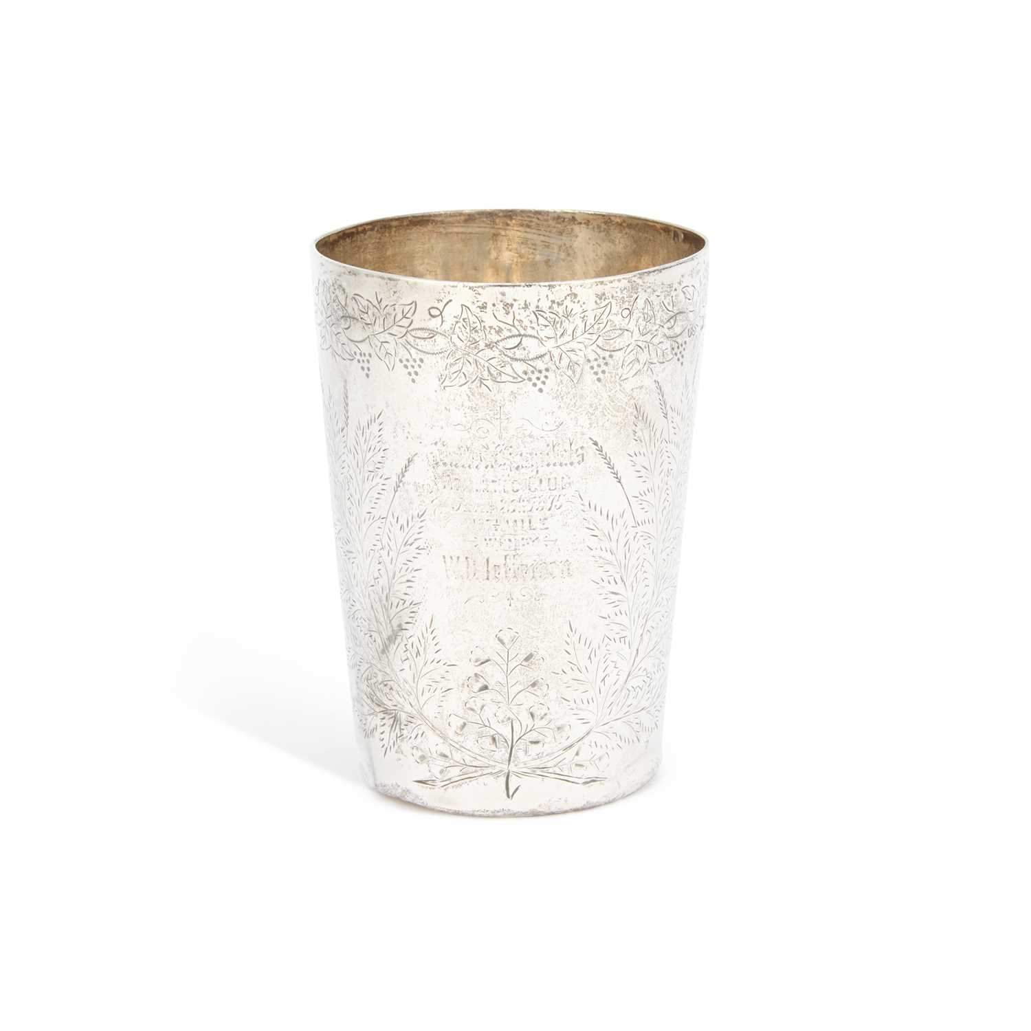 Lot A VICTORIAN SILVER BEAKER