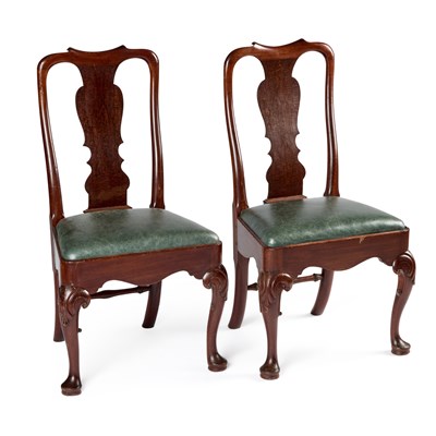 Lot 987 - A PAIR OF GEORGE II MAHOGANY SIDE CHAIRS