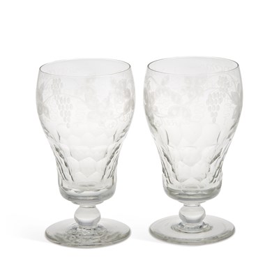 Lot 68 - A PAIR OF 19TH CENTURY GLASS RUMMERS