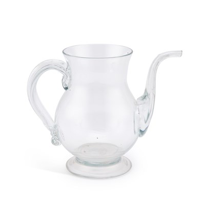 Lot 87 - AN 18TH CENTURY GLASS POSSET POT