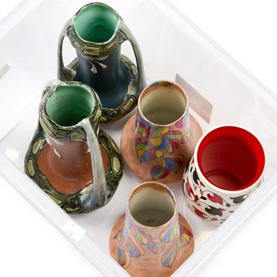 Lot 125 - FIVE EARLY 20TH CENTURY POTTERY VASES