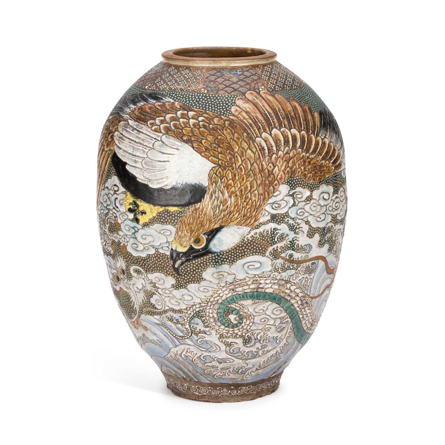 Lot A JAPANESE STONEWARE JAR, MEIJI PERIOD