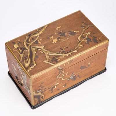Lot A JAPANESE LACQUERED WRITING BOX, MEIJI PERIOD