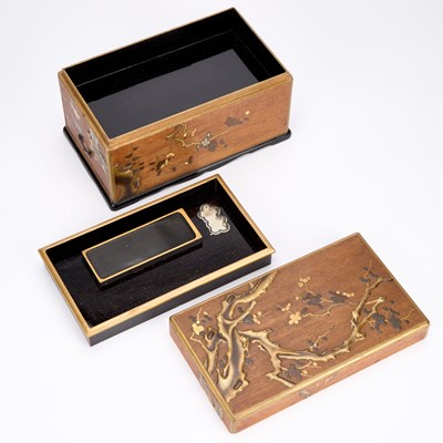 Lot A JAPANESE LACQUERED WRITING BOX, MEIJI PERIOD