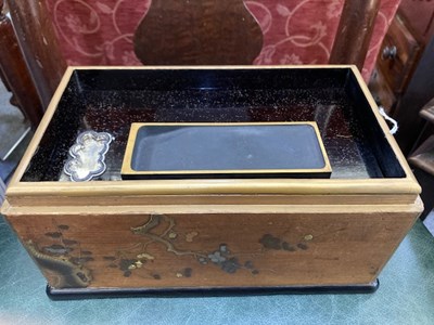 Lot A JAPANESE LACQUERED WRITING BOX, MEIJI PERIOD