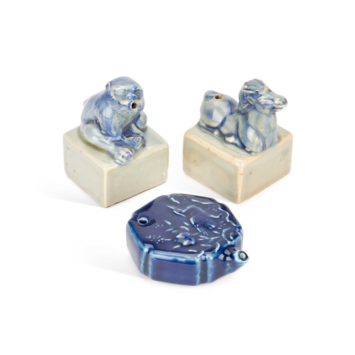 Lot THREE CHINESE WATER DROPPERS