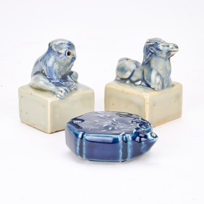 Lot THREE CHINESE WATER DROPPERS