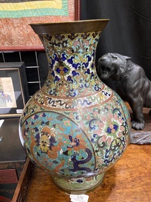 Lot A LARGE CHINESE CLOISONNÉ ENAMEL VASE